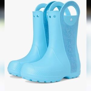 Crocs Little Kids Classic LiteRide Pull-On Rain Boots - Light Blue  Size 5